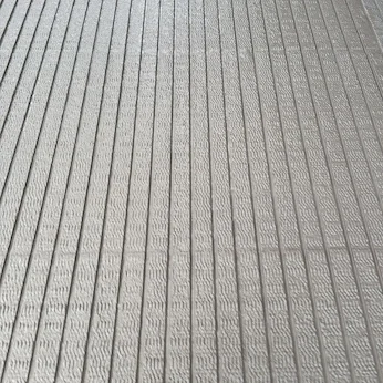 Deep concrete grooving in cattle shed close up in Dumfries and Galloway